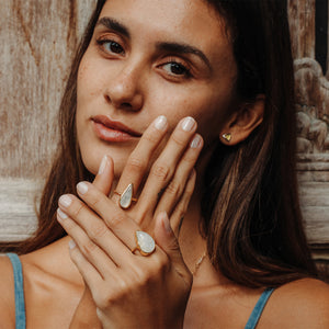 Rainbow Moonstone Elfin Ring