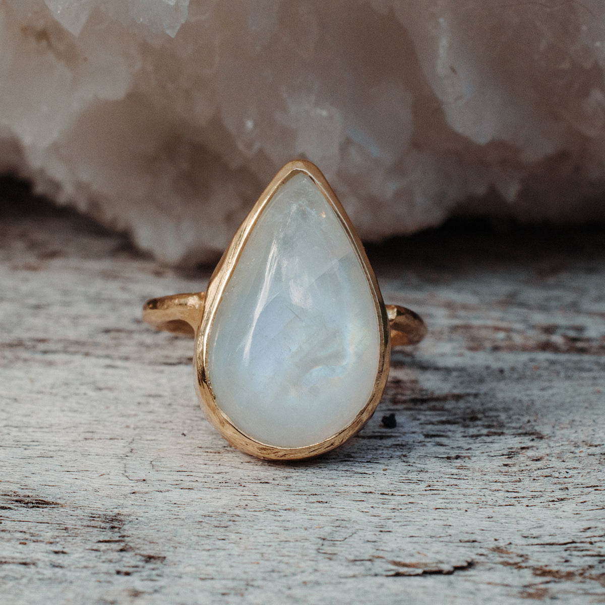 Rainbow Moonstone Elfin Ring