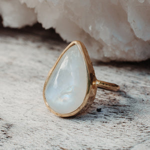 Rainbow Moonstone Elfin Ring