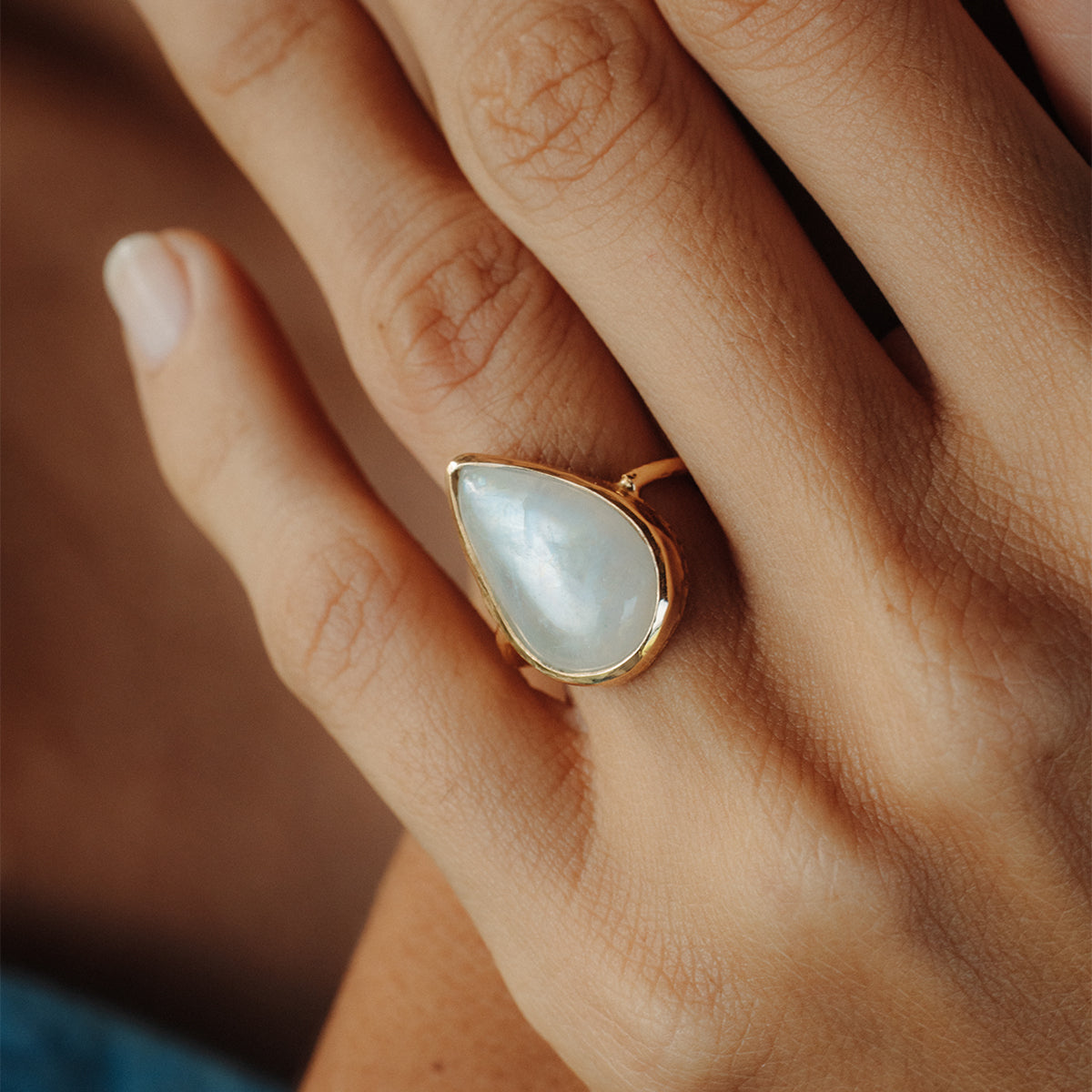Rainbow Moonstone Elfin Ring