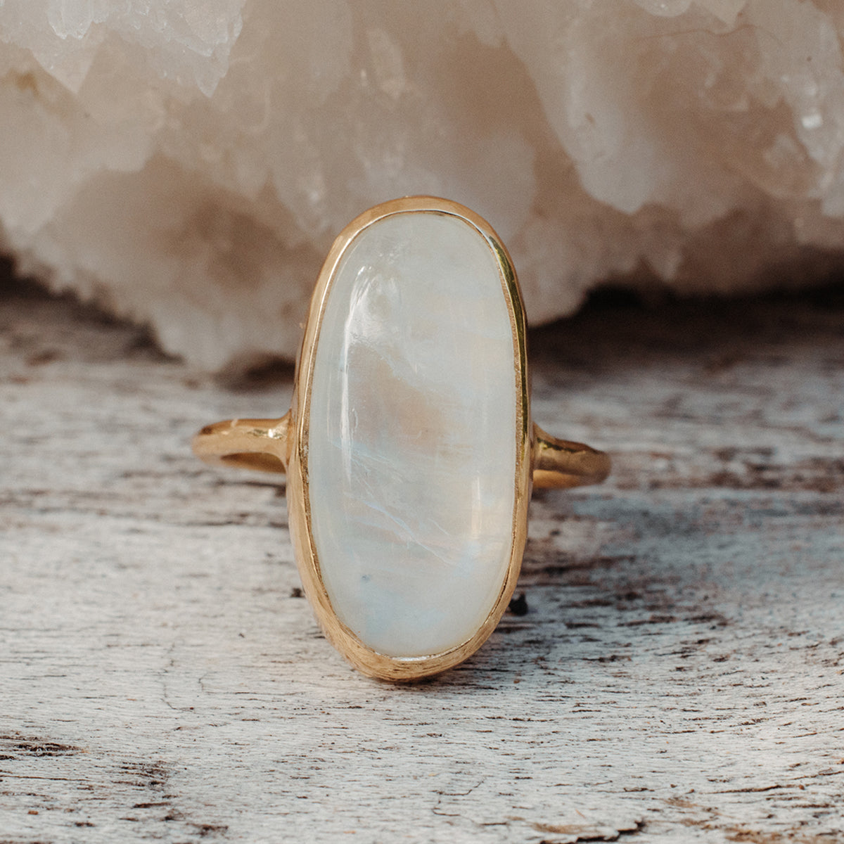 Rainbow Moonstone Elfin Ring