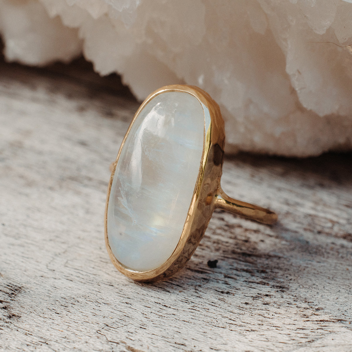 Rainbow Moonstone Elfin Ring