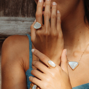 Rainbow Moonstone Elfin Ring
