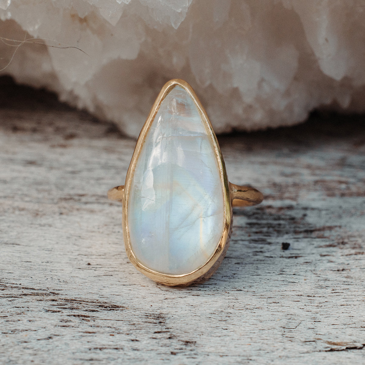 Rainbow Moonstone Elfin Ring