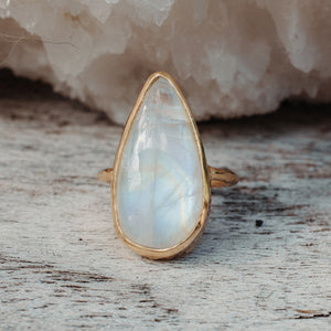 Rainbow Moonstone Elfin Ring