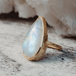 Rainbow Moonstone Elfin Ring