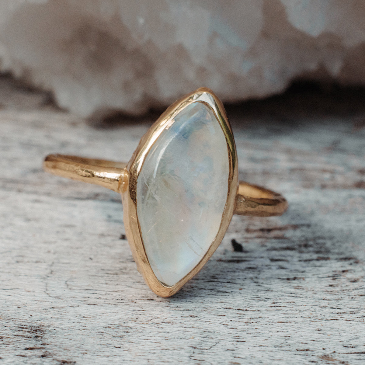 Rainbow Moonstone Elfin Ring