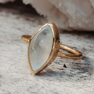Rainbow Moonstone Elfin Ring