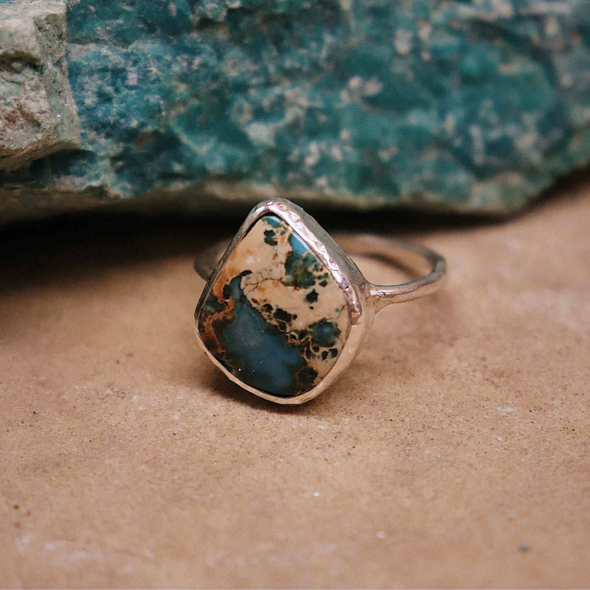 Copper Chrysocolla Elfin Ring