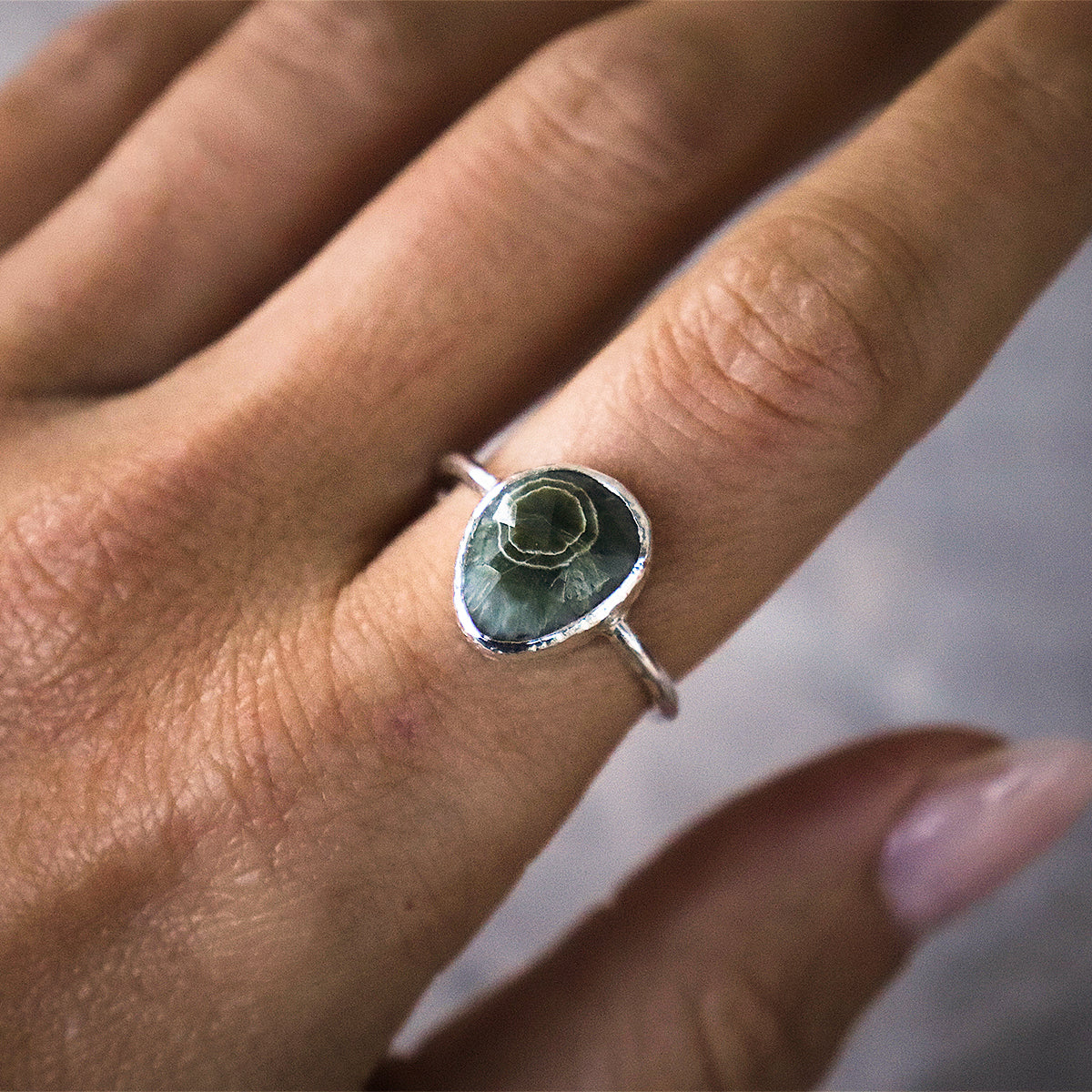 Ocean Jasper Elfin Ring