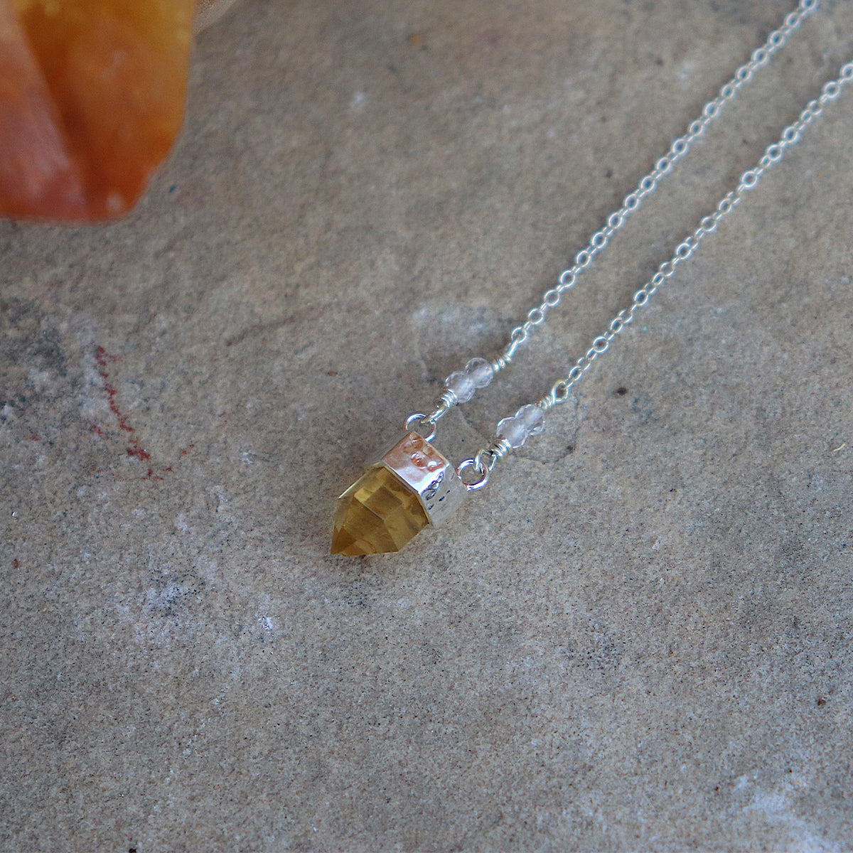 Wand Necklace || Citrine