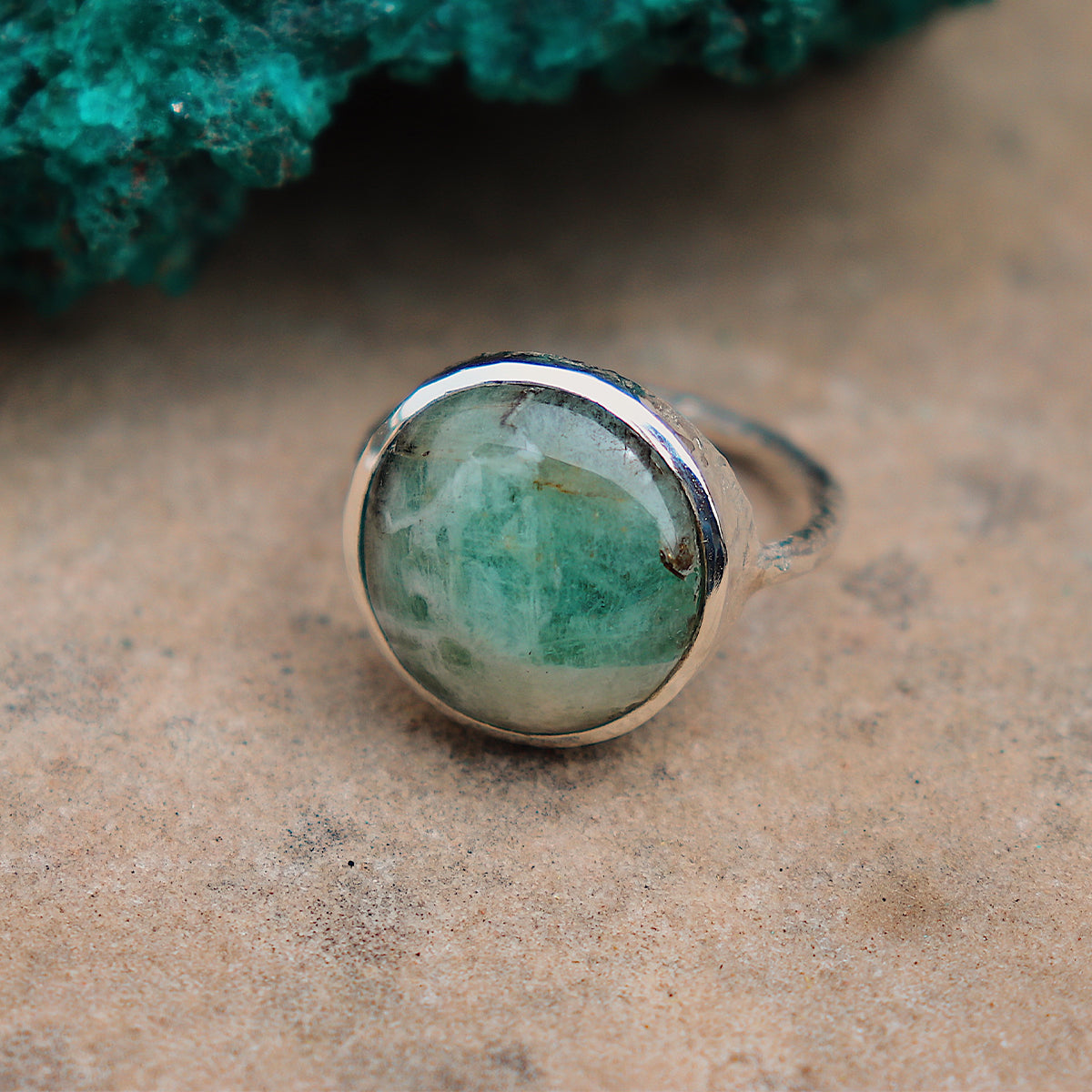 Emerald Quartz Elfin Ring