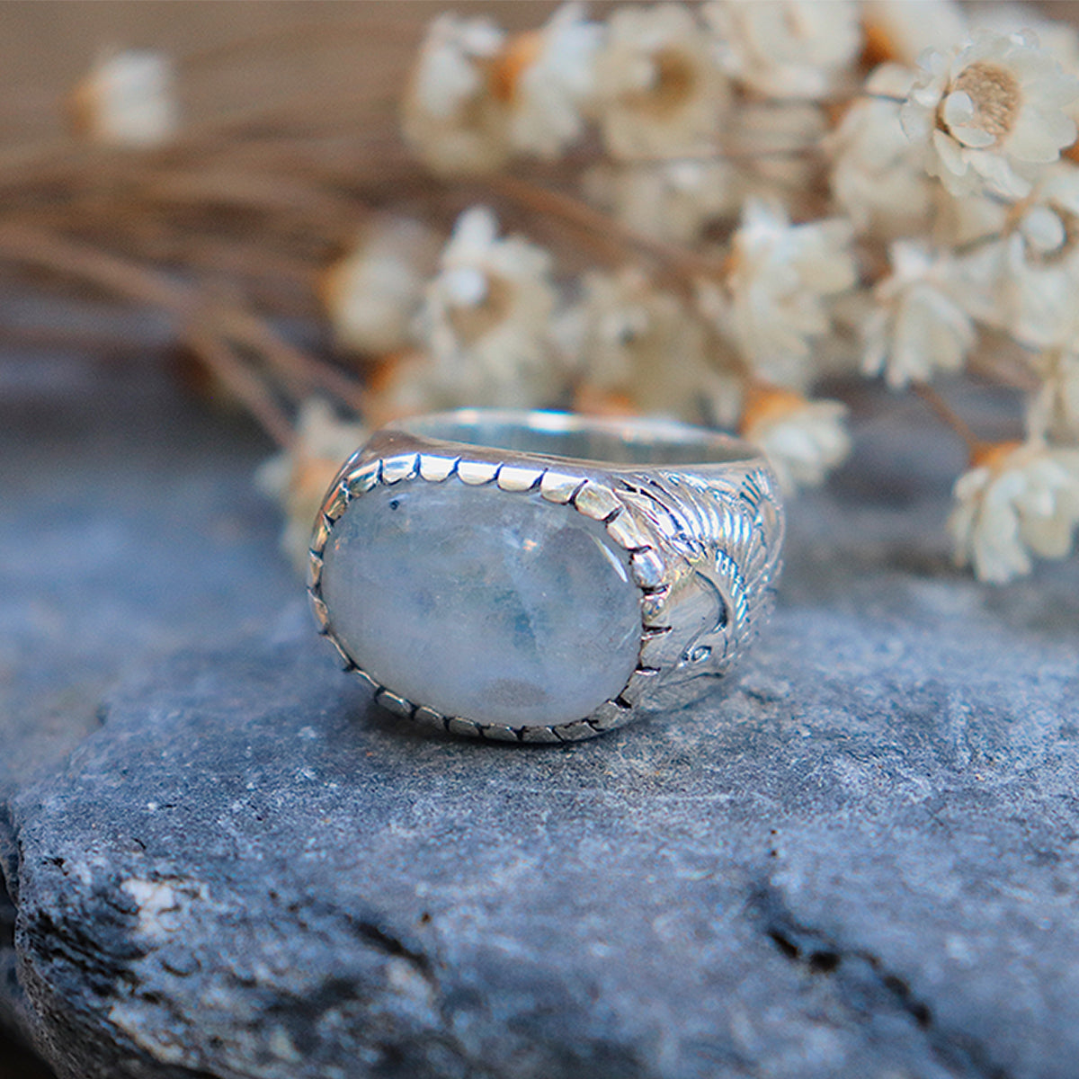 Women's Ring - moonstone - Xavier Rudd Collab - Bahgsu