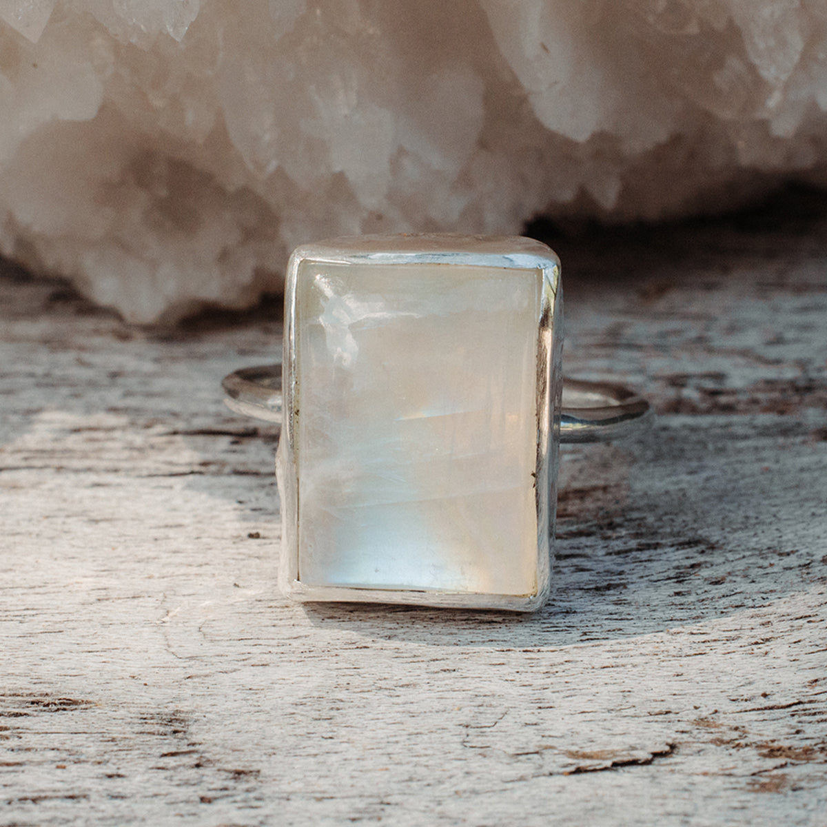 Rainbow Moonstone Elfin Ring