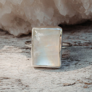 Rainbow Moonstone Elfin Ring