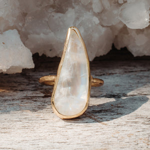 Rainbow Moonstone Elfin Ring