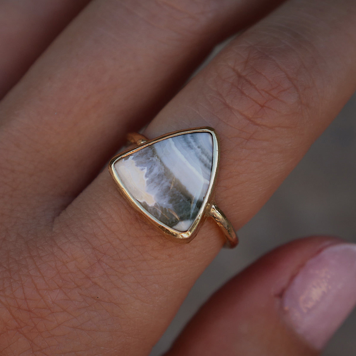 Ocean Jasper Elfin Ring