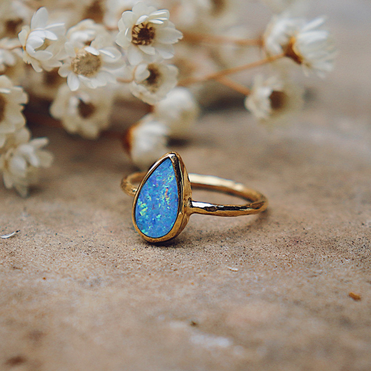 Fallen Star Opal Elfin Ring