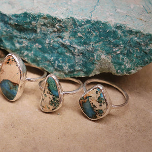 Copper Chrysocolla Elfin Ring