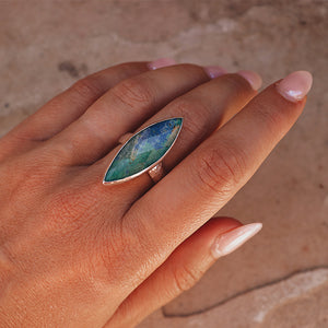 Azurite Crystal Ring