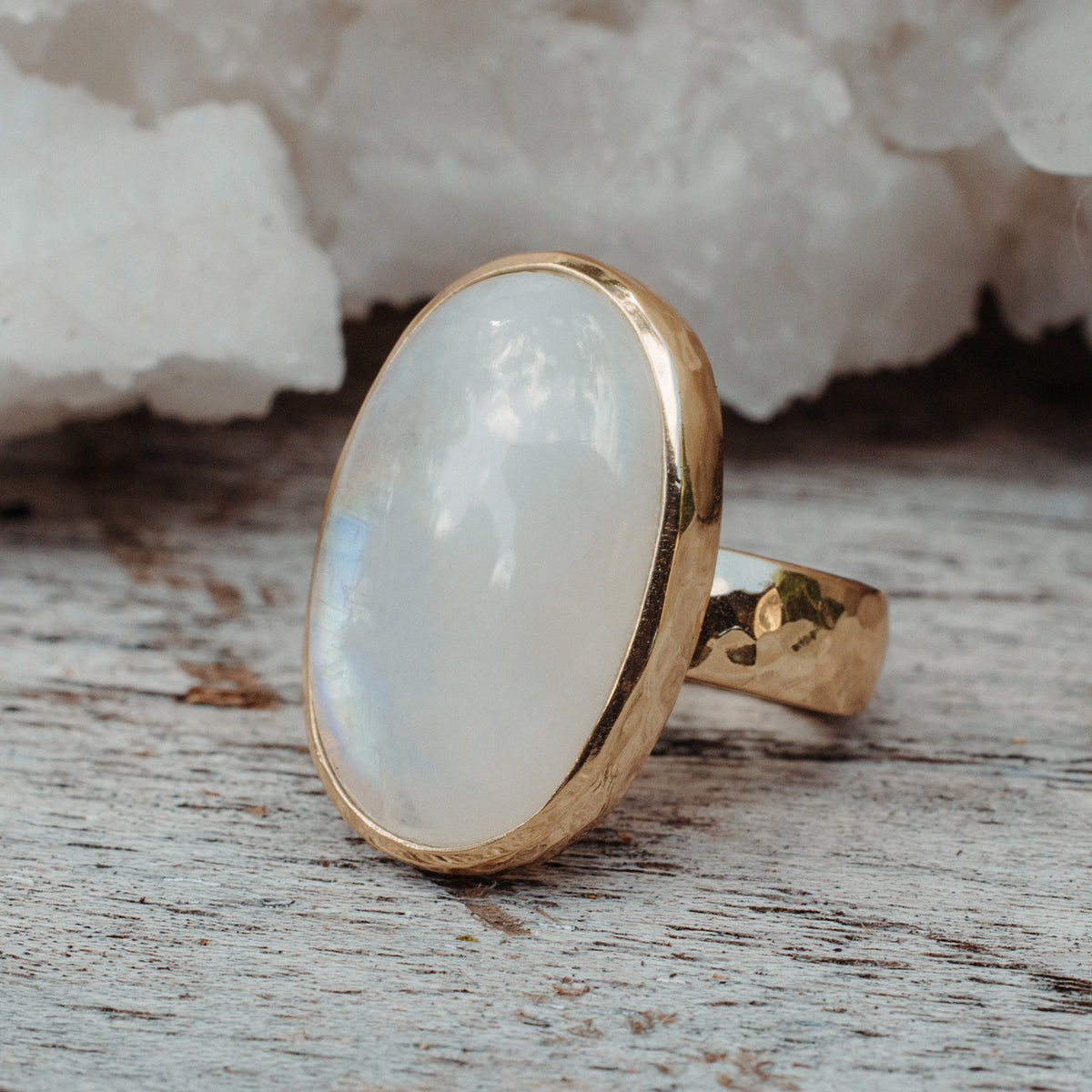 Rainbow Moonstone Ring