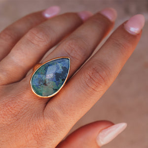 Azurite Crystal Ring