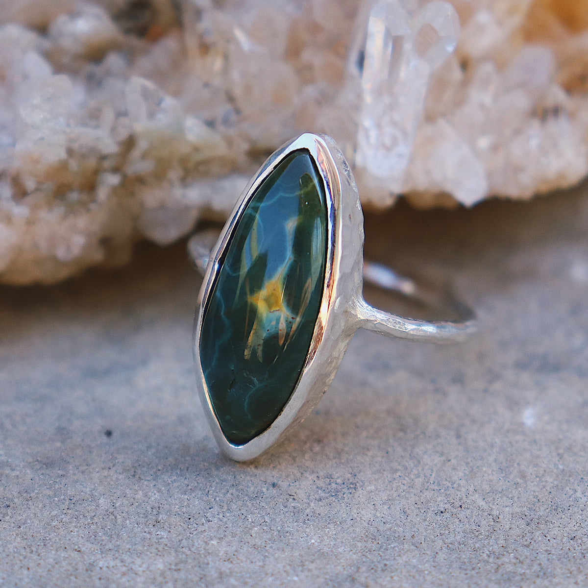 Ocean Jasper Elfin Ring