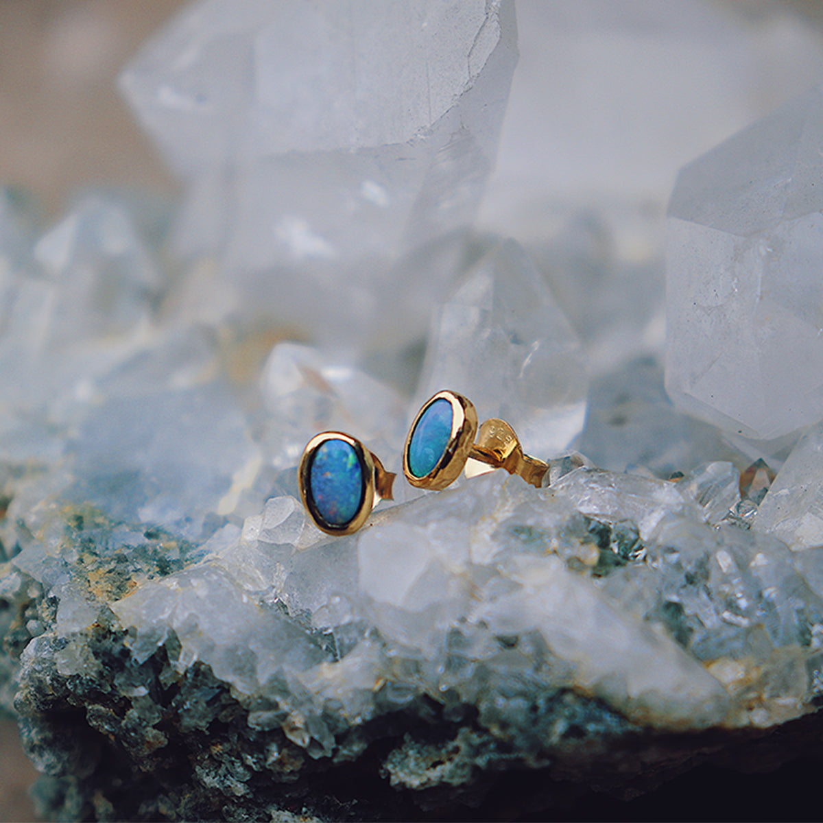 Fallen Star Earrings || oval