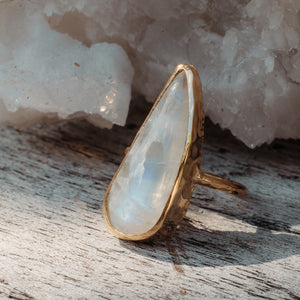 Rainbow Moonstone Elfin Ring