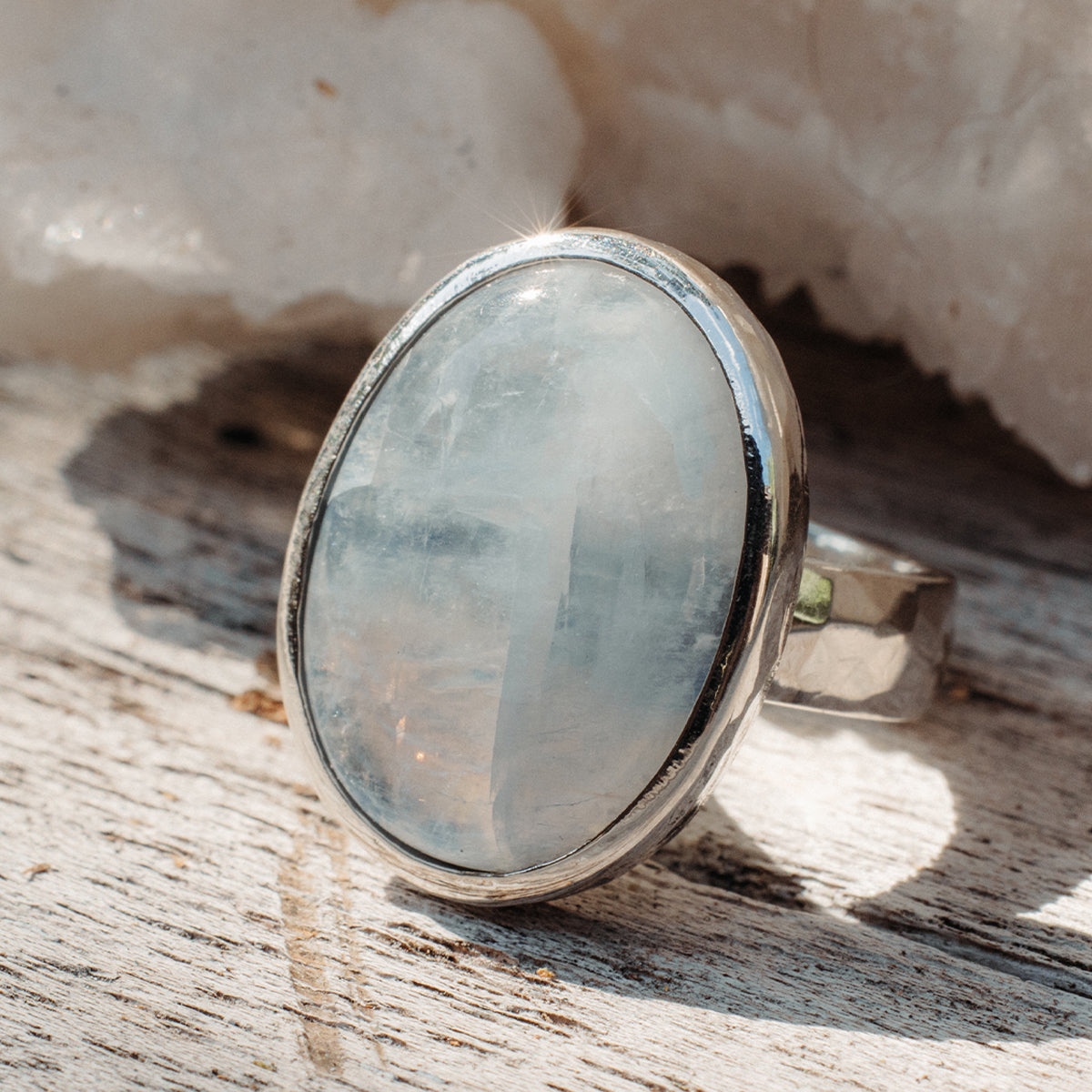 Rainbow Moonstone  Ring