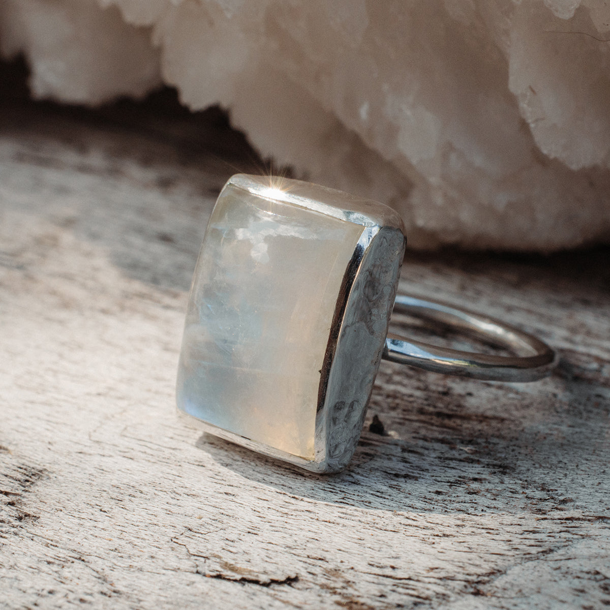 Rainbow Moonstone Elfin Ring