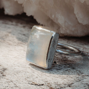 Rainbow Moonstone Elfin Ring