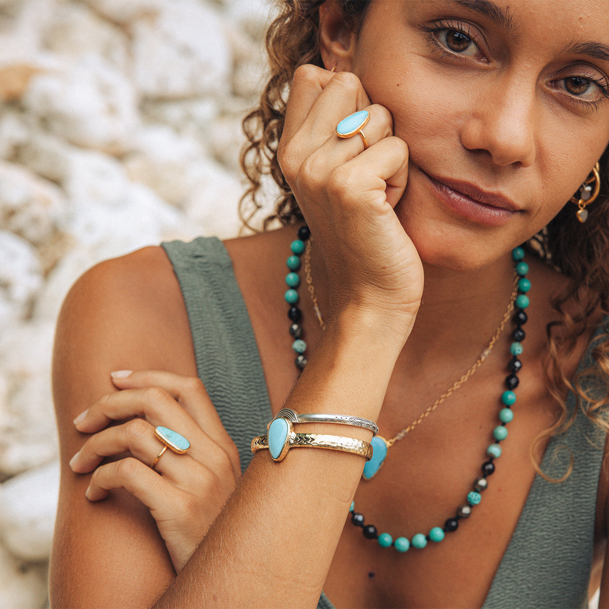 Maghara Turquoise Elfin Ring