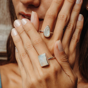 Rainbow Moonstone Elfin Ring