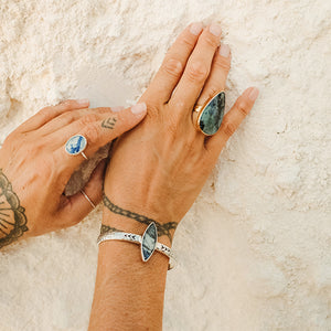 Azurite Crystal Ring