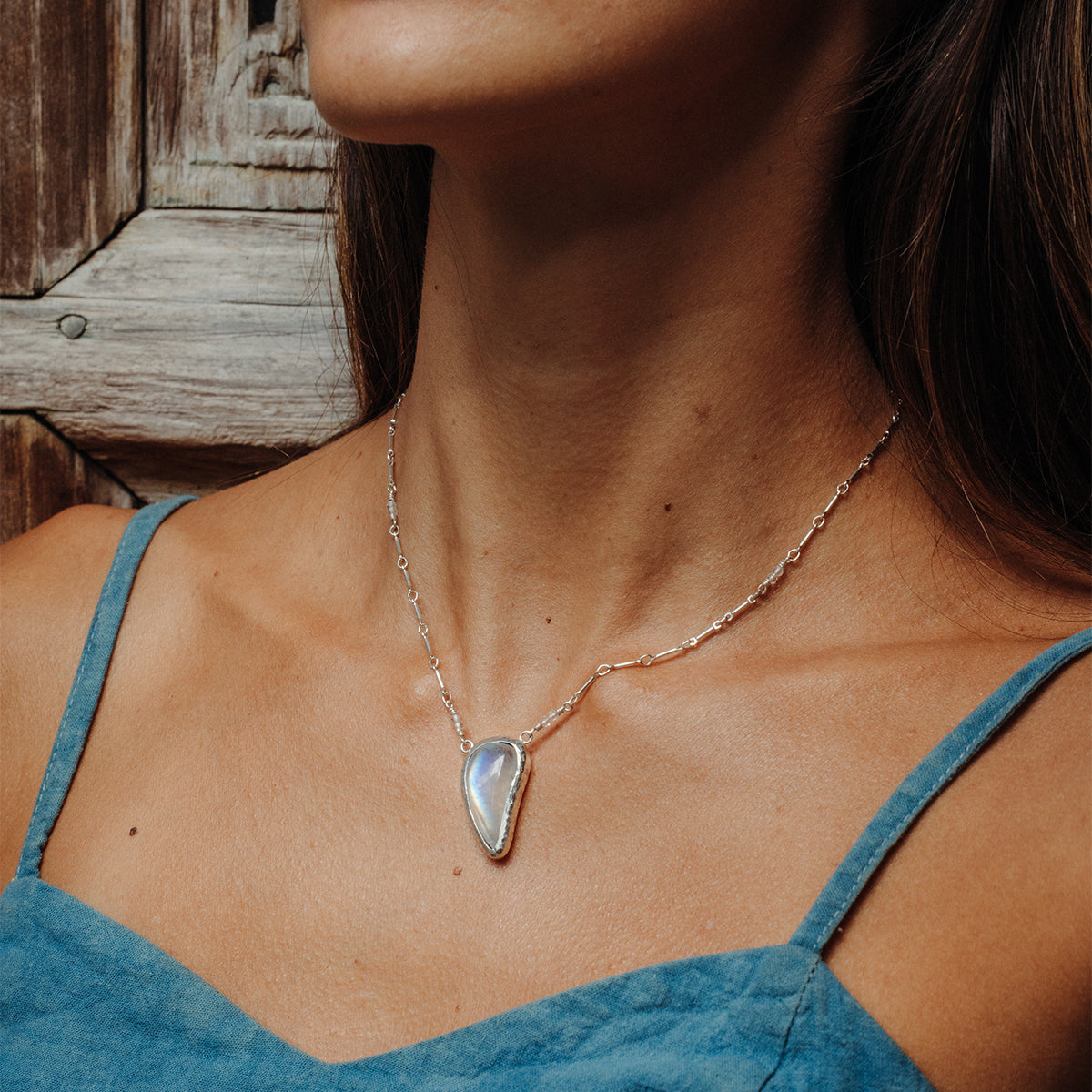 Rainbow Moonstone Necklace