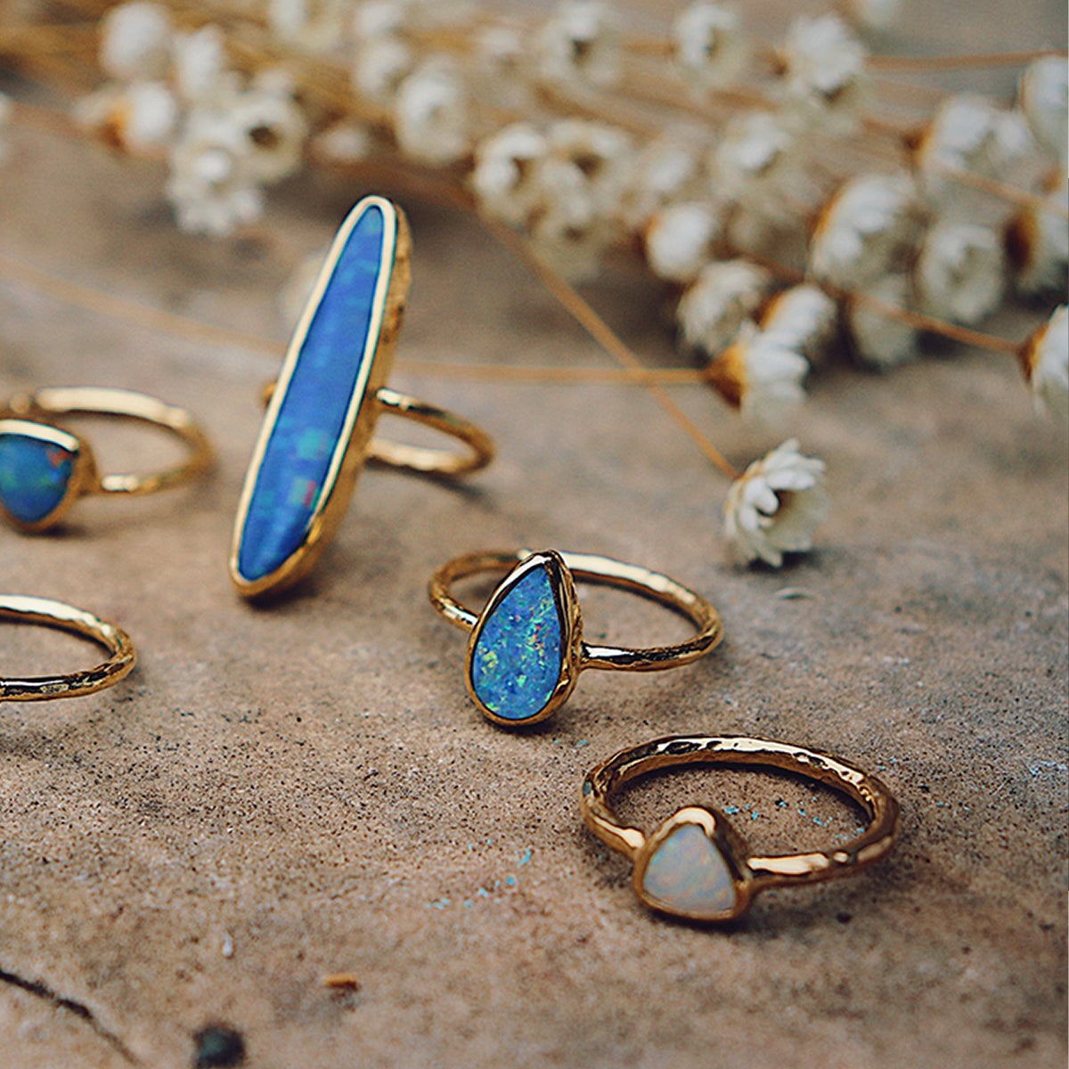 Fallen Star Opal Elfin Ring