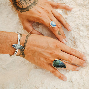 Azurite Crystal Ring