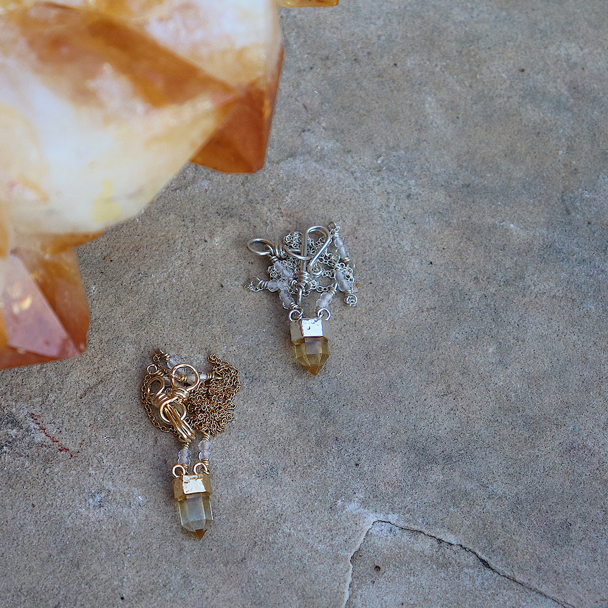 Wand Necklace || Citrine