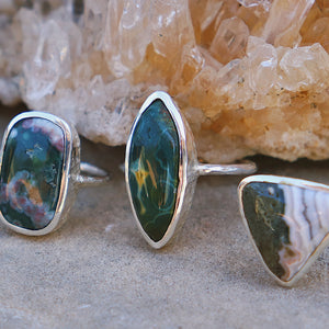 Ocean Jasper Elfin Ring