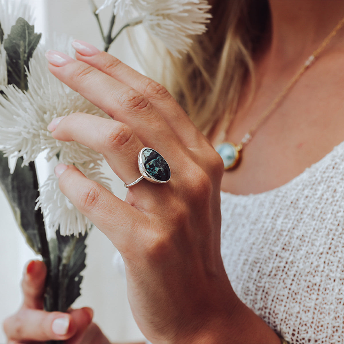 Arizona Chrysocolla Elfin Ring