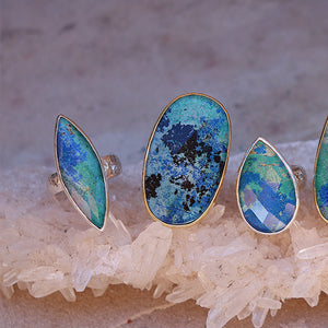 Azurite Crystal Ring