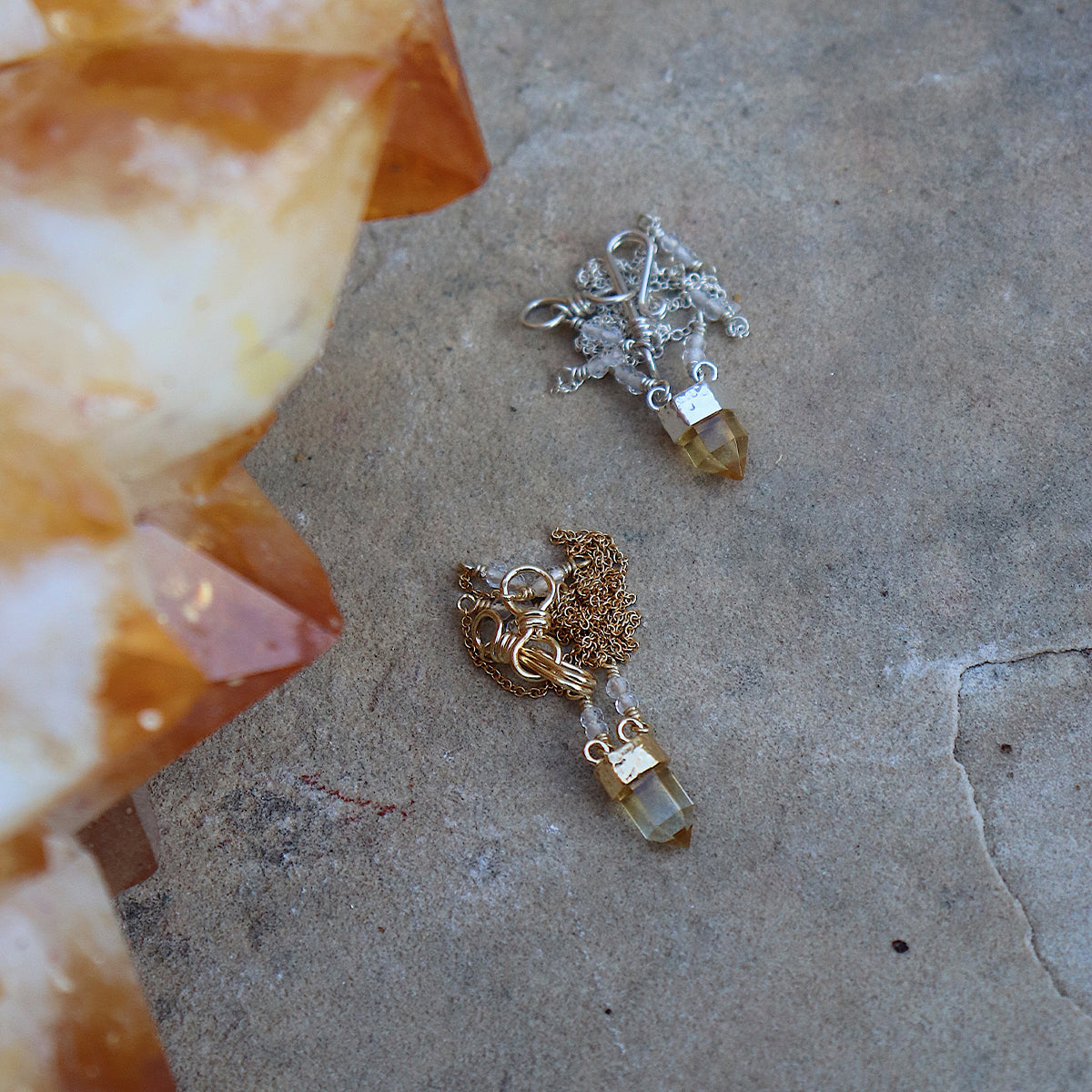 Wand Necklace || Citrine