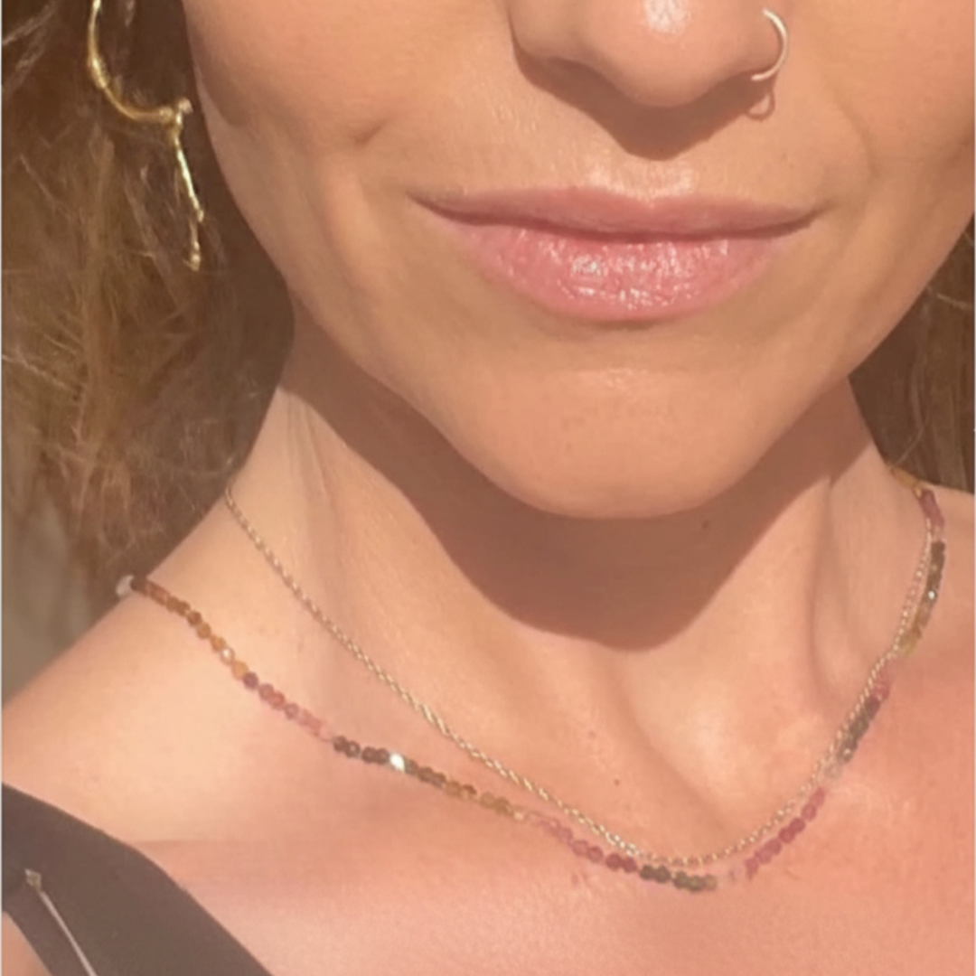 Rainbow Tourmaline || Gemstone Necklace