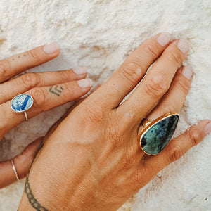 Azurite Crystal Ring