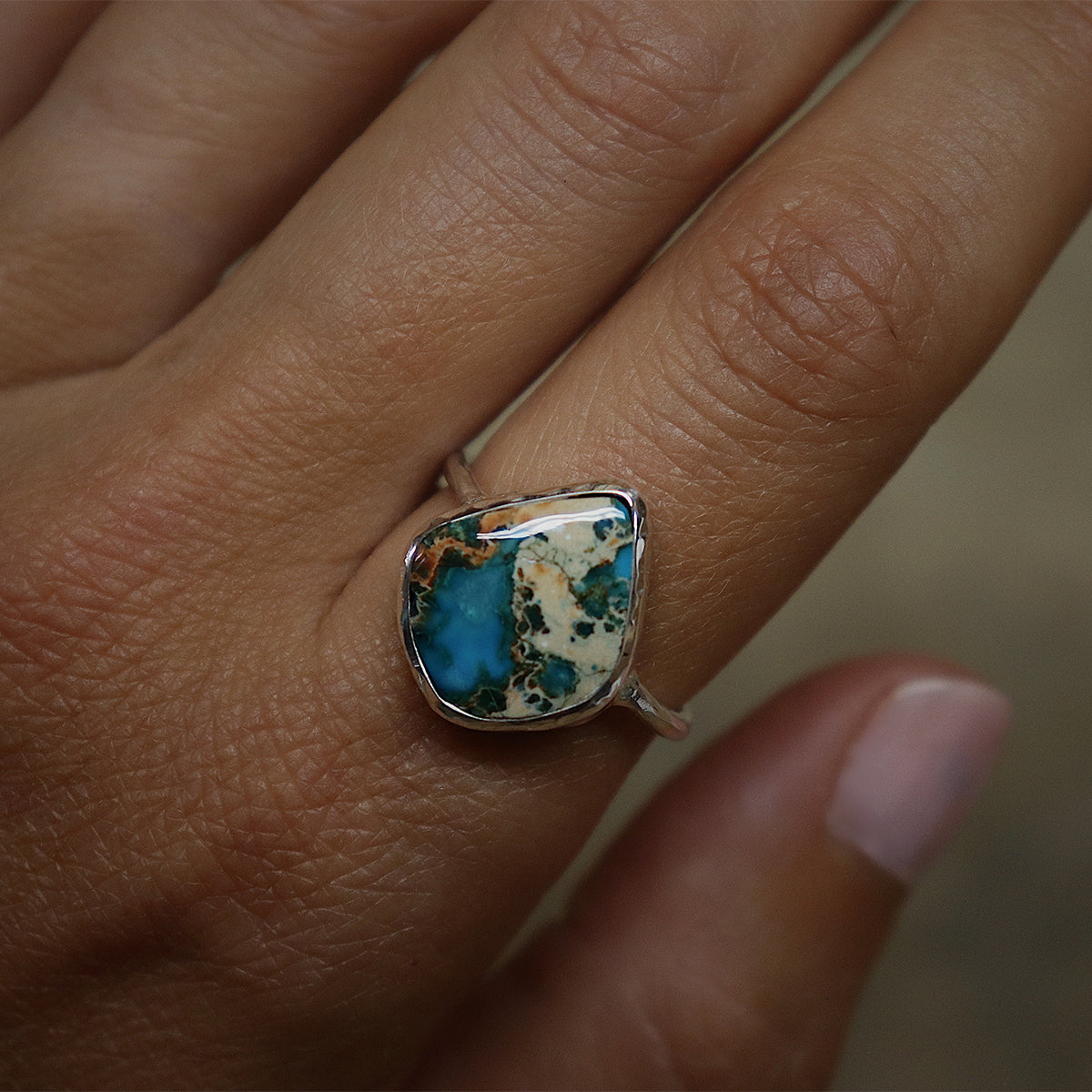 Copper Chrysocolla Elfin Ring