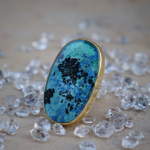 Azurite Crystal Ring