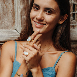 Rainbow Moonstone Ring