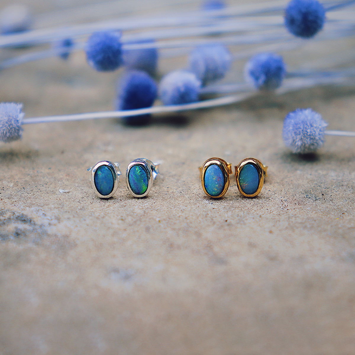 Fallen Star Earrings || oval