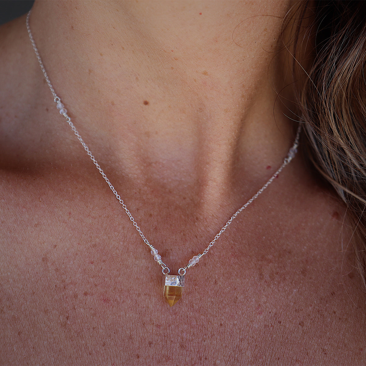 Wand Necklace || Citrine